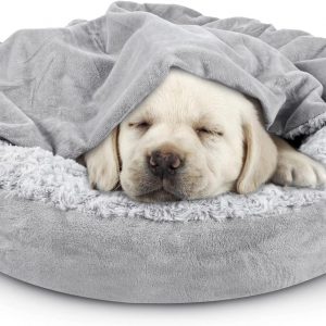 Small dog hooded dog bed